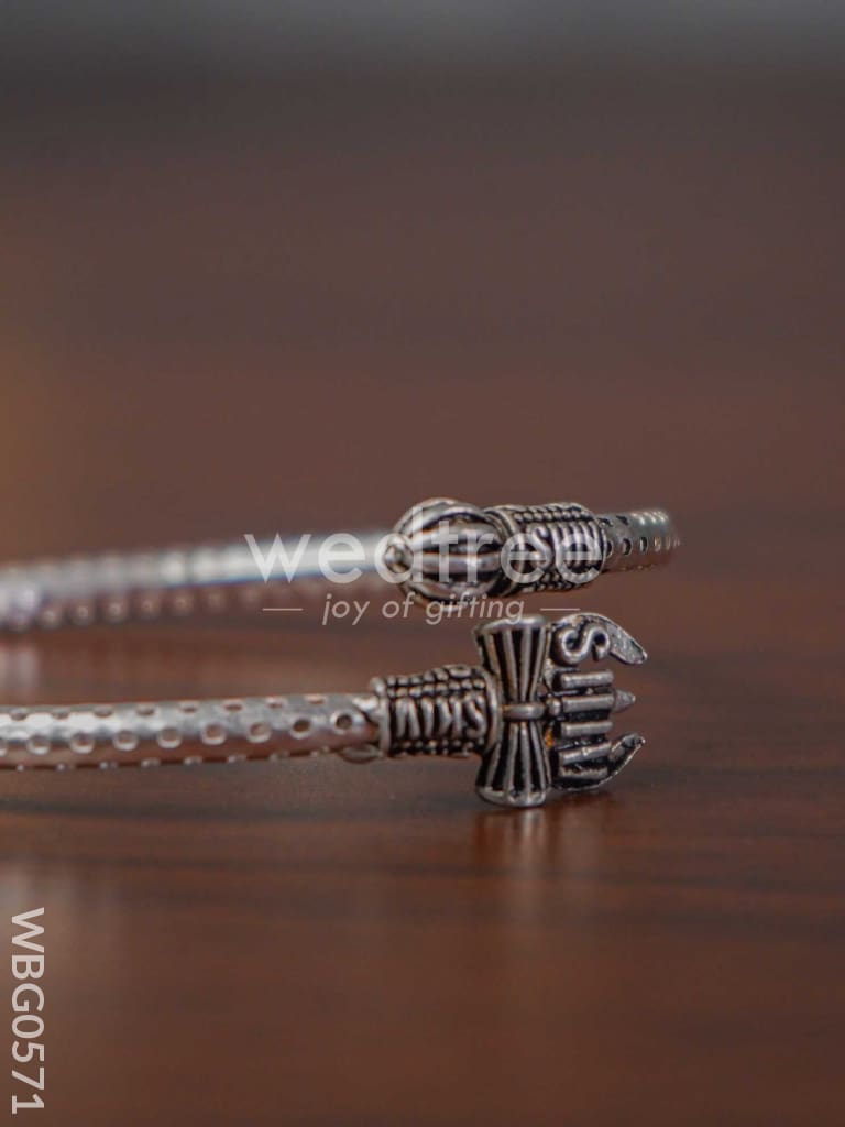 Kada Silver Plated Bracelet - Shiva Trishul - WBG0571
