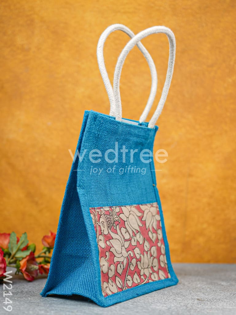 Kalamkari Jute Bag with Rope Handles - W2149