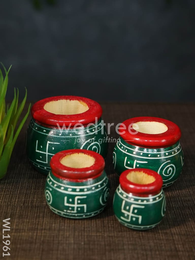 Kubera Lakshmi Pot Set (Set of 4) - WL1961