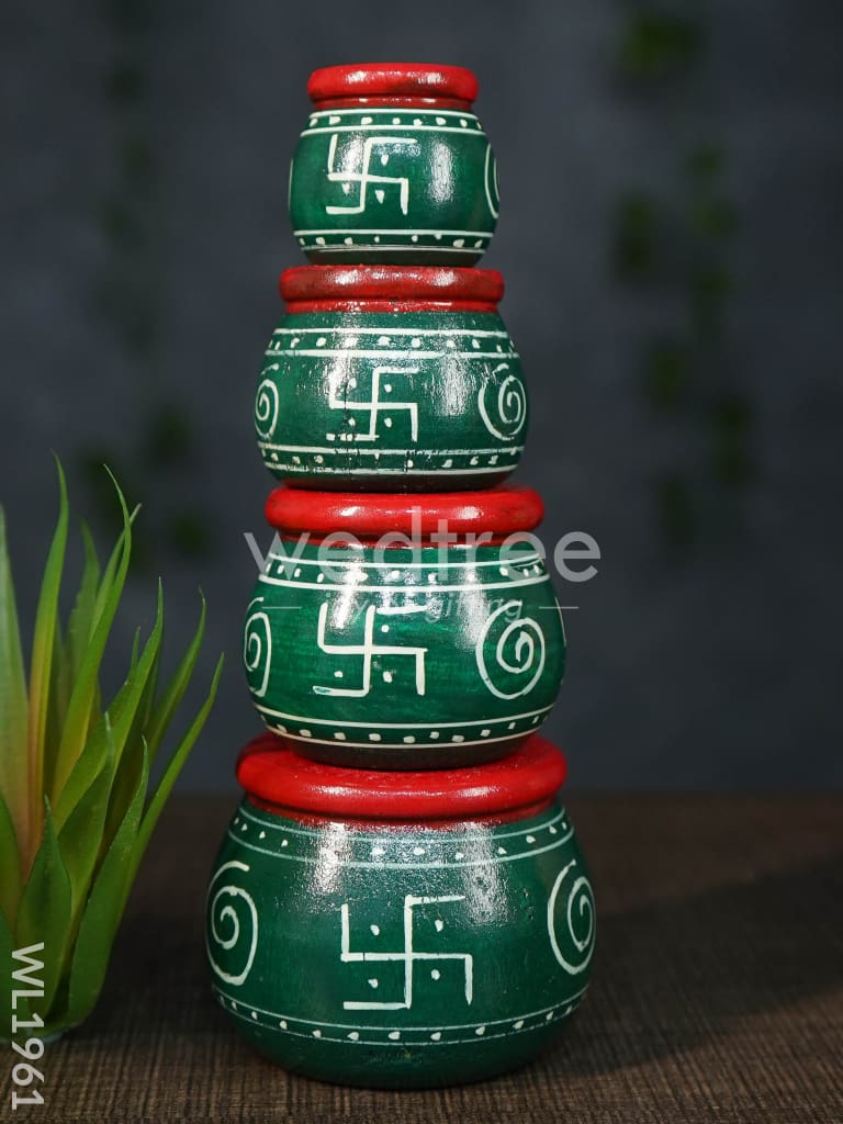 Kubera Lakshmi Pot Set (Set of 4) - WL1961