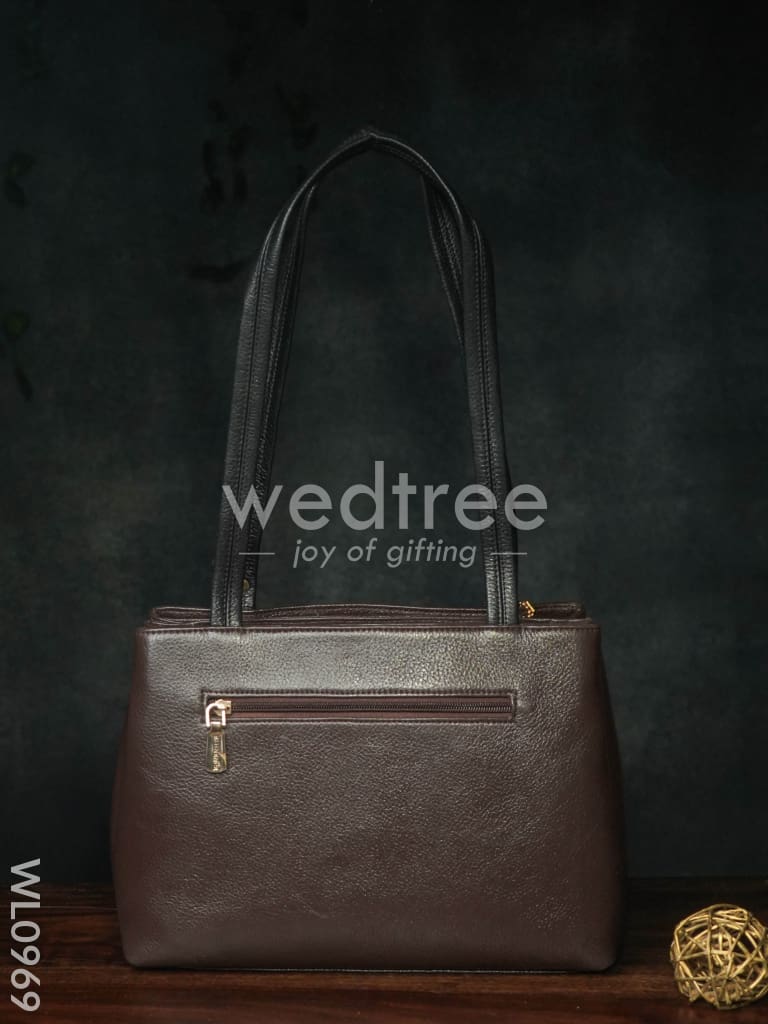 Ladies Handbag - Handbag with Knitted Design in the Middle - WL0969
