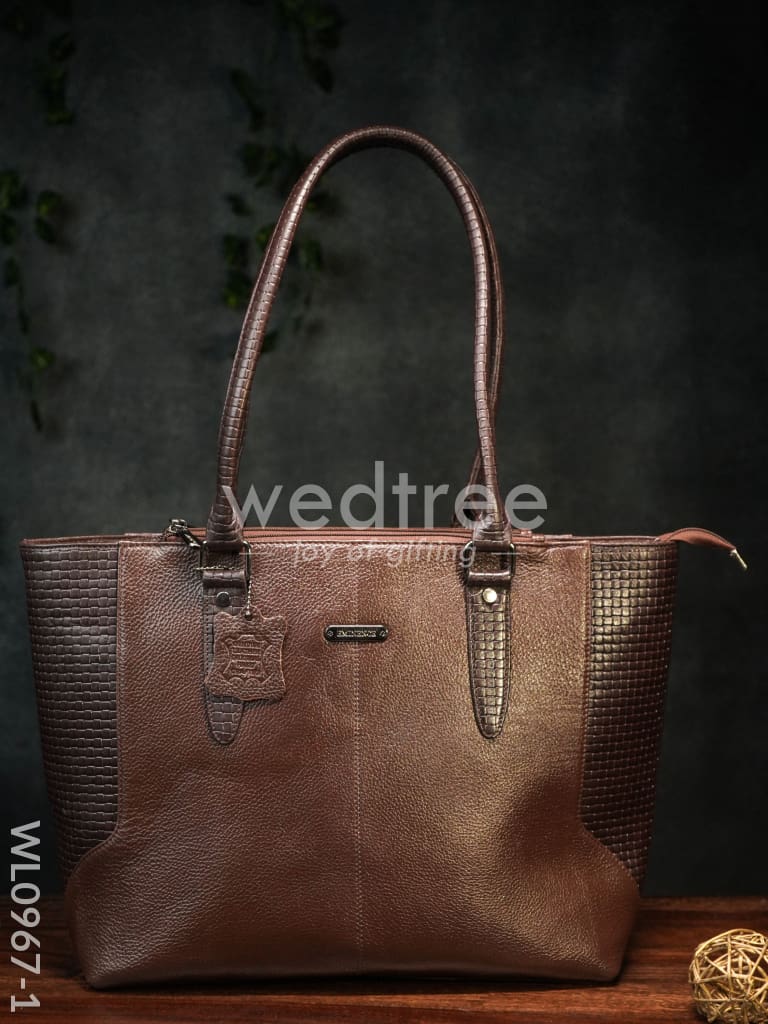 Ladies Handbag - Handbag with Squared and plain design Mixed - WL0967