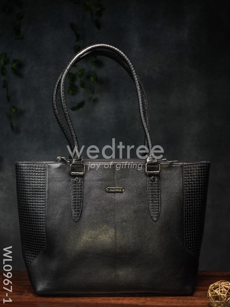 Ladies Handbag - Handbag with Squared and plain design Mixed - WL0967