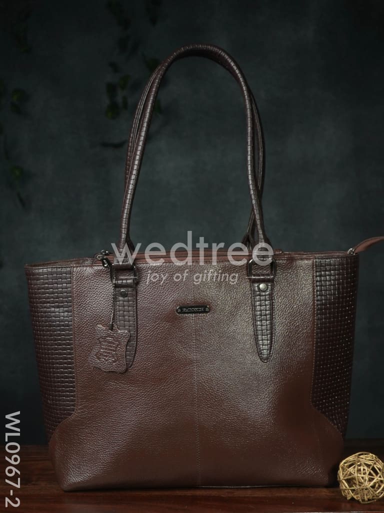 Ladies Handbag - Handbag with Squared and plain design Mixed - WL0967
