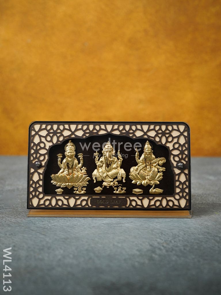 Lakshmi-Ganesha-Saraswathi Frame with Stand (5 x 8) - WL4113