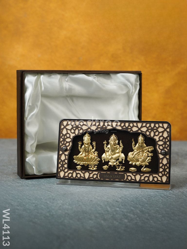 Lakshmi-Ganesha-Saraswathi Frame with Stand (5 x 8) - WL4113
