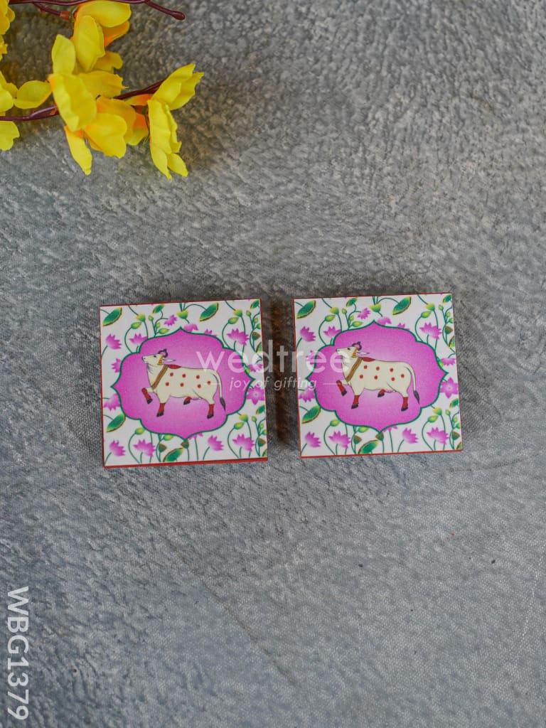 Laminated Manai - Pichwai Design - Set of 2 - WBG1379