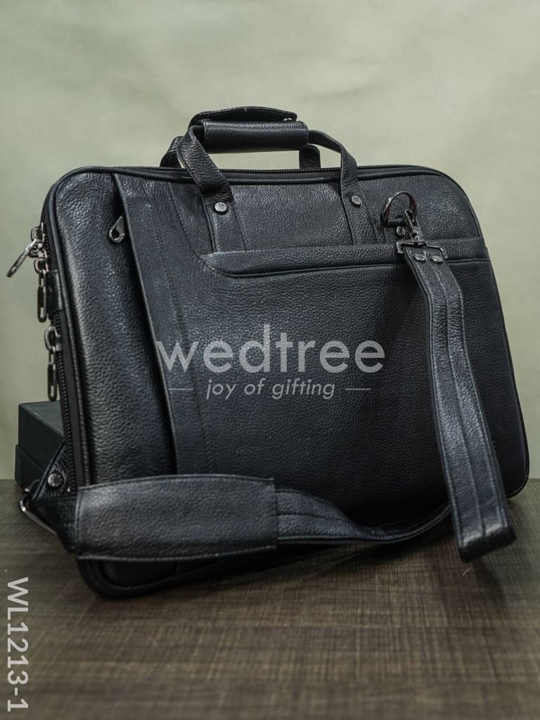 Laptop Bag in Leather with Expandable Sleek - WL1213