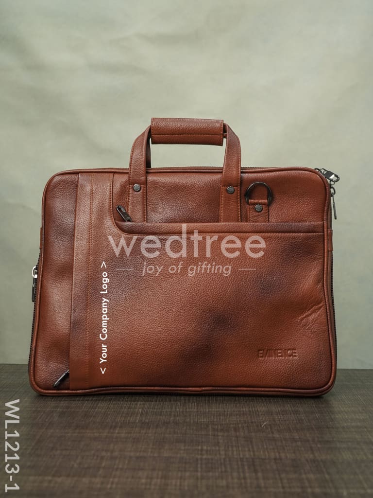 Laptop Bag in Leather with Expandable Sleek - WL1213
