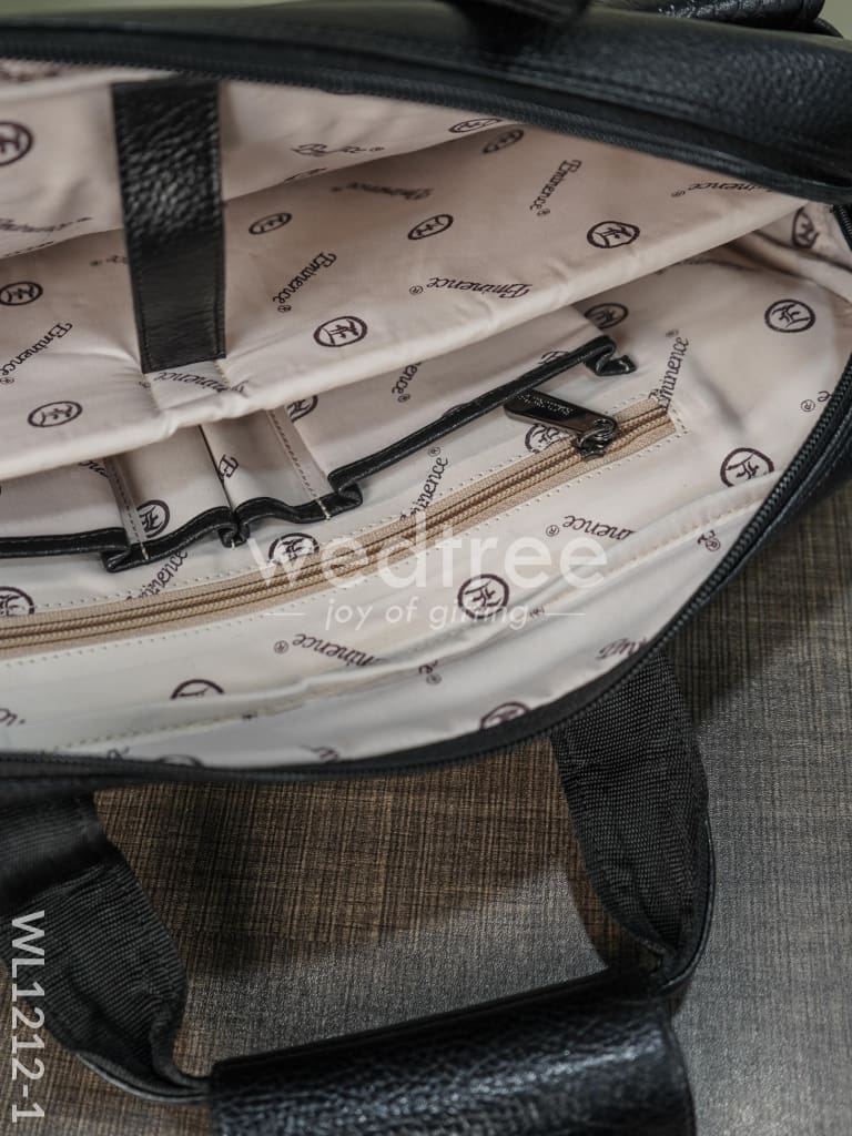 Laptop Bag in Leather with Gold Flap - WL1212