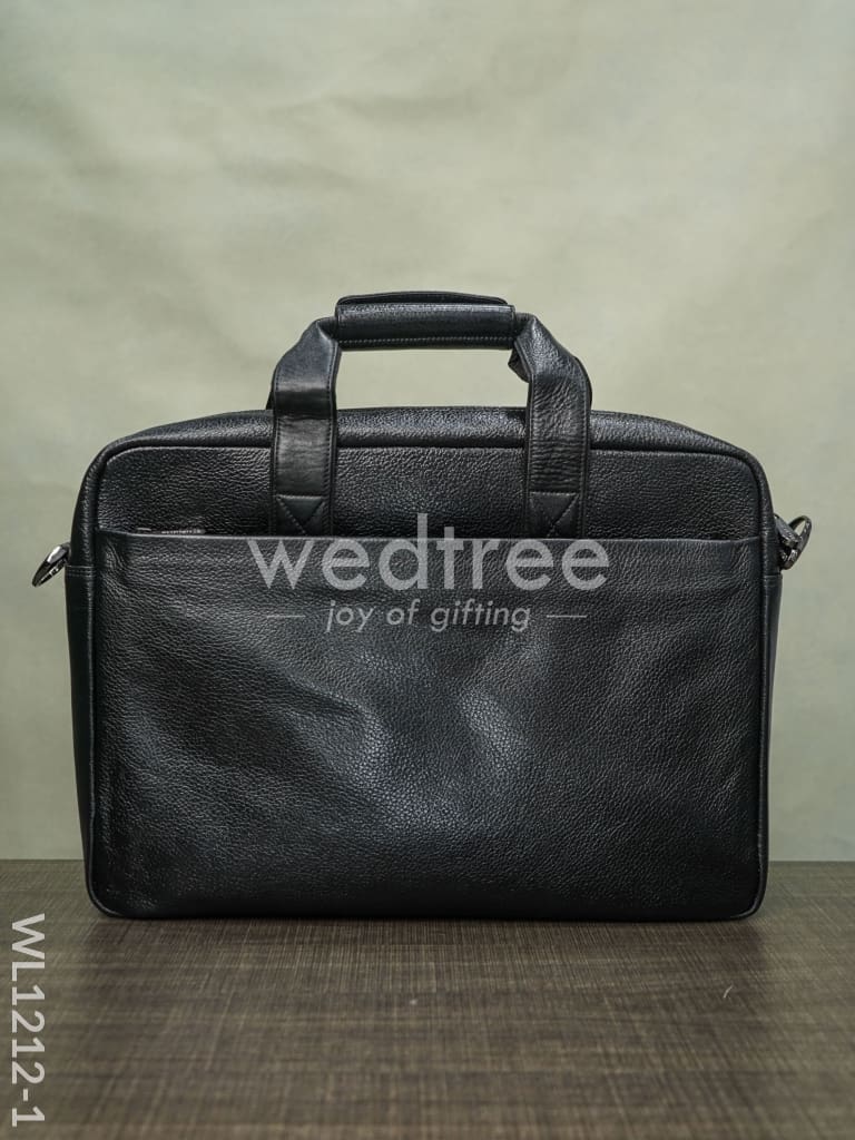 Laptop Bag in Leather with Gold Flap - WL1212
