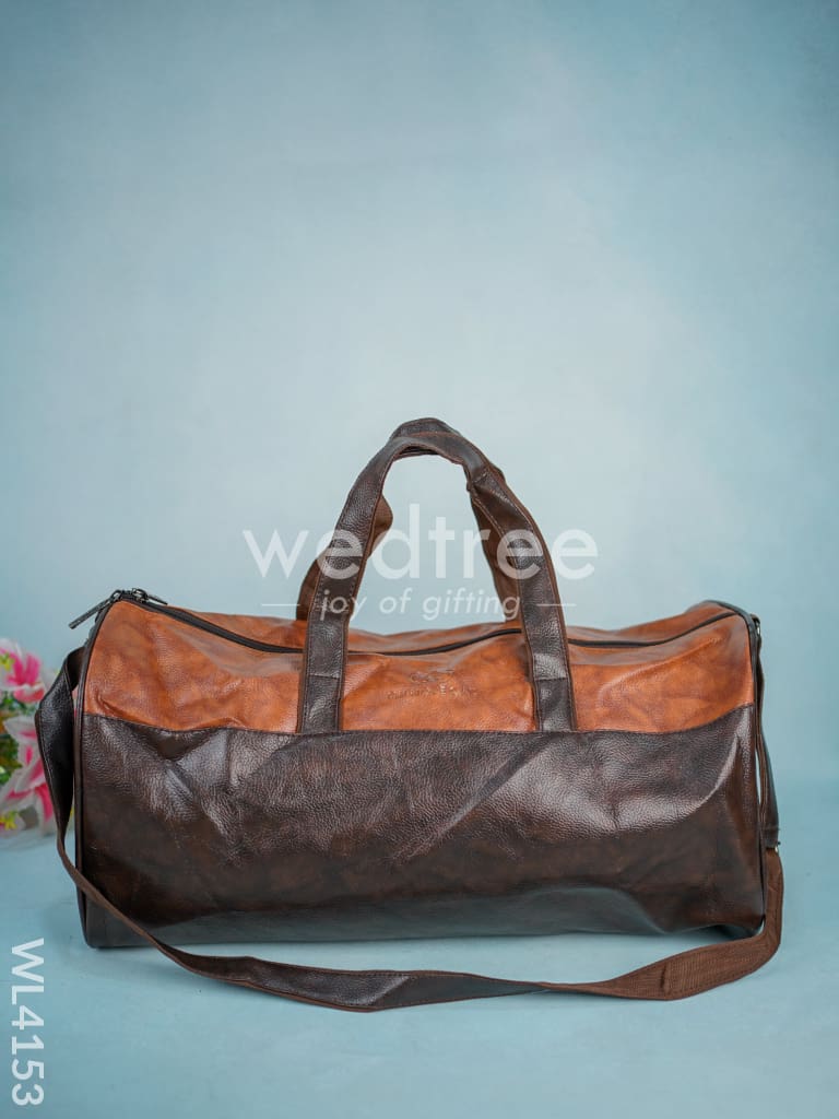 Leather Duffle Bag - Brown - WL4153