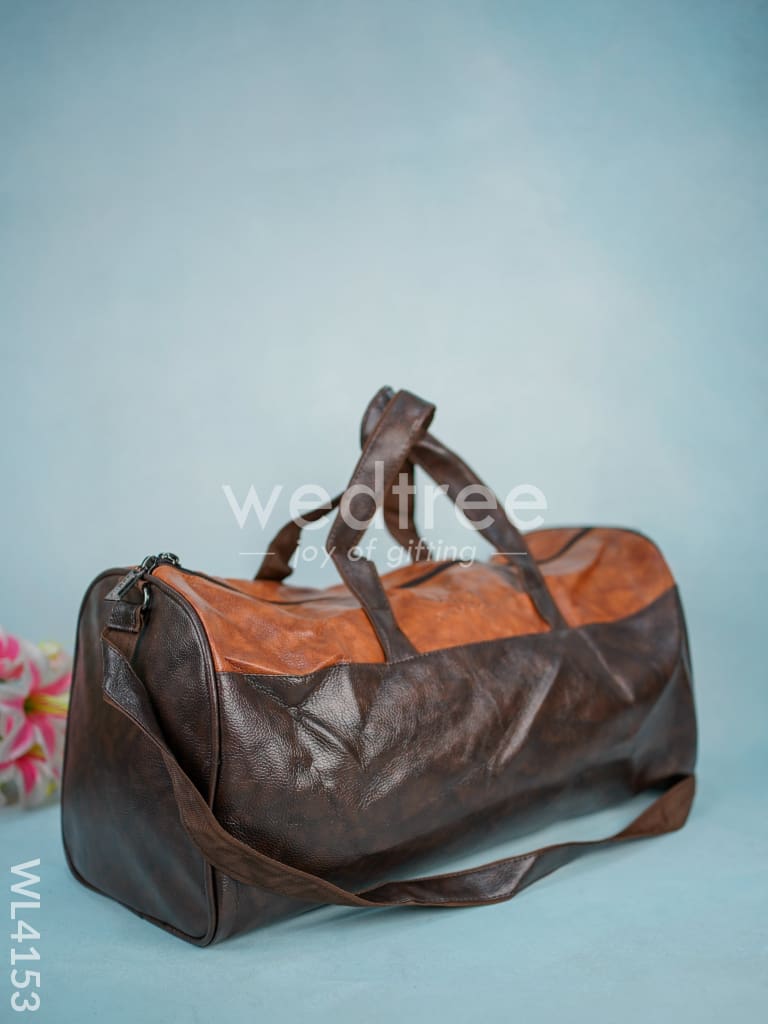 Leather Duffle Bag - Brown - WL4153