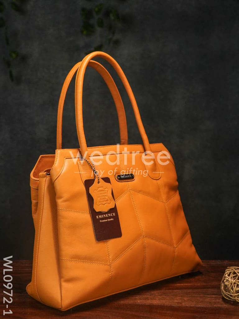 Leather Handbag with Zig Zag Pattern - WL0972