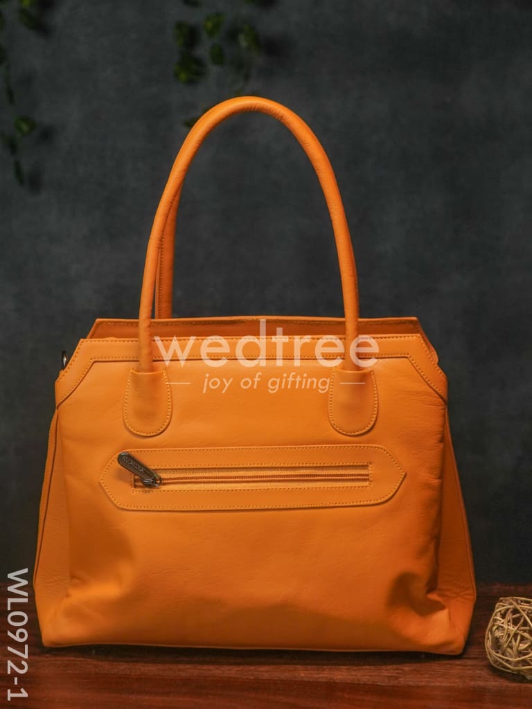 Leather Handbag with Zig Zag Pattern - WL0972