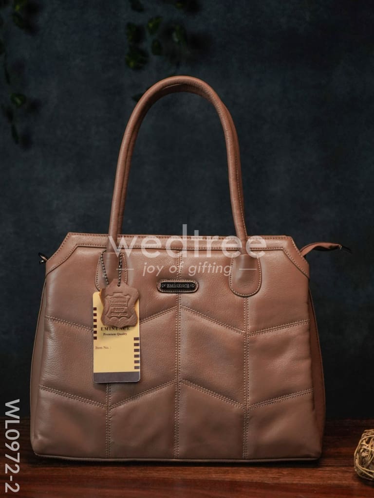 Leather Handbag with Zig Zag Pattern - WL0972