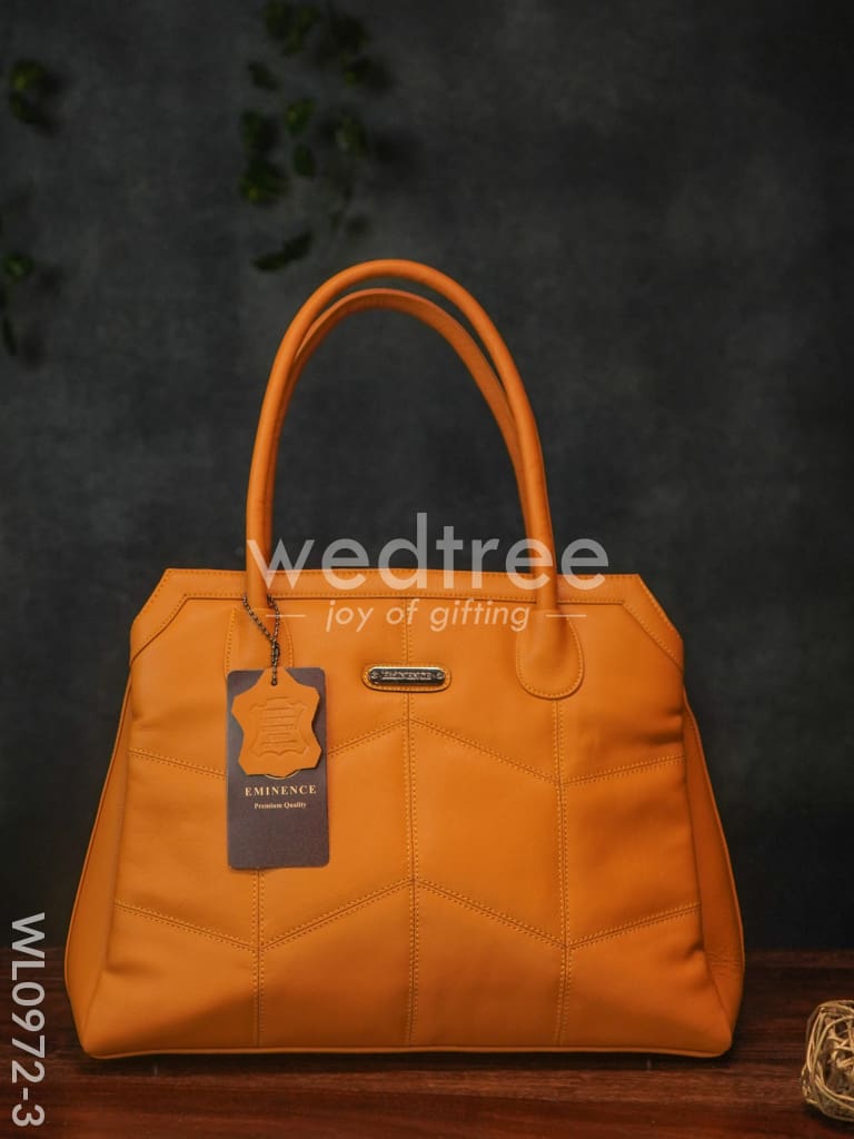 Leather Handbag with Zig Zag Pattern - WL0972