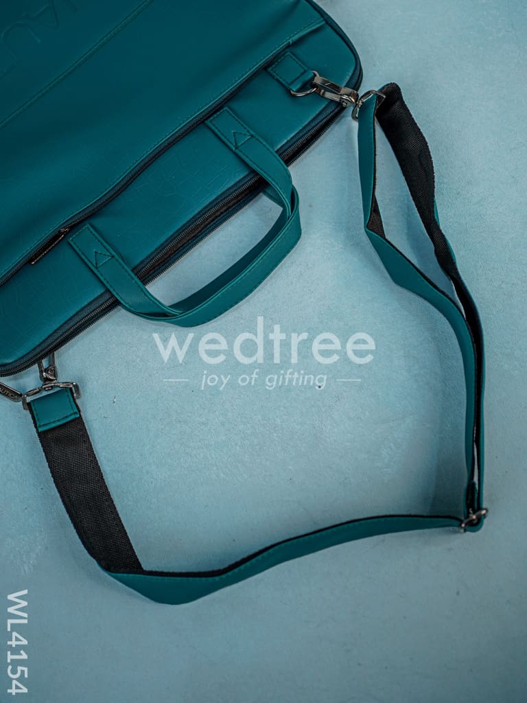 Leather Laptop Bag- Dark Green - WL4154