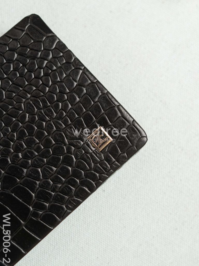 Leather Men's Wallet - Black - WL5006-2