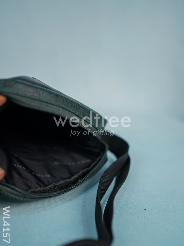 Leather Pouch - Emerald Green - WL4157