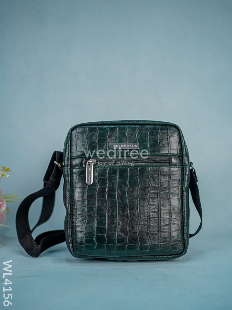 Leather Sling Bag - Forest Green - WL4156