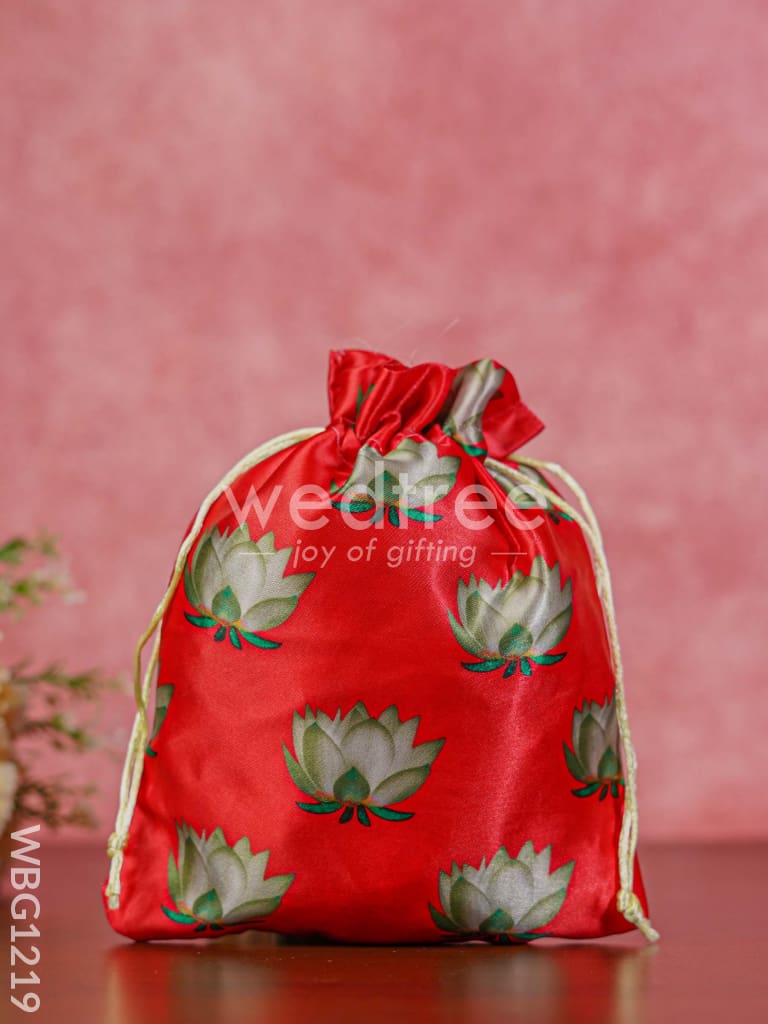 Lotus Pichwai String Bag - 9 x 7 - WBG1219