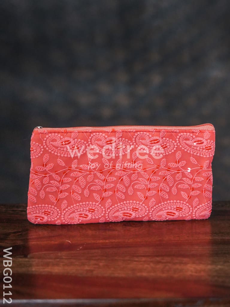 Mango Designed Embroidery Purse with Zipper - WBG0112