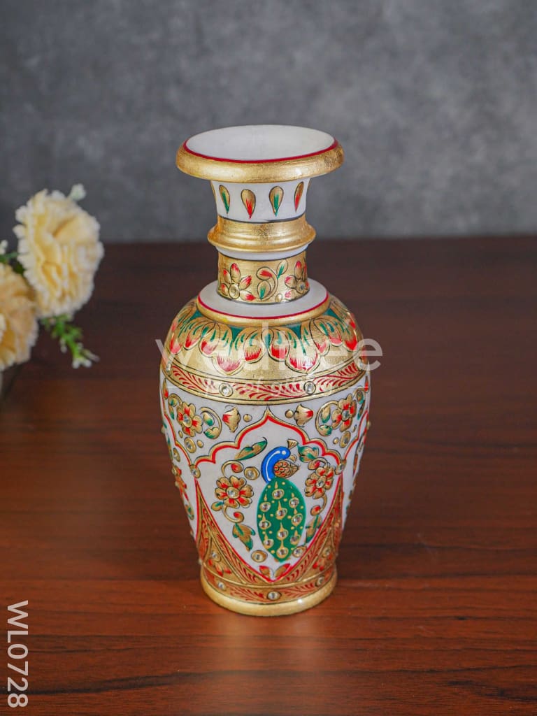 Marble flower vase 9 inch - WL0728