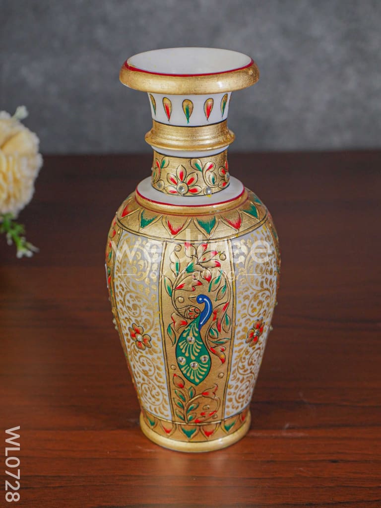 Marble flower vase 9 inch - WL0728