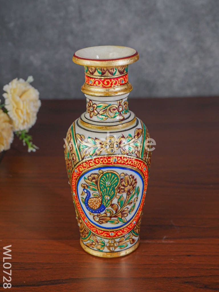 Marble flower vase 9 inch - WL0728