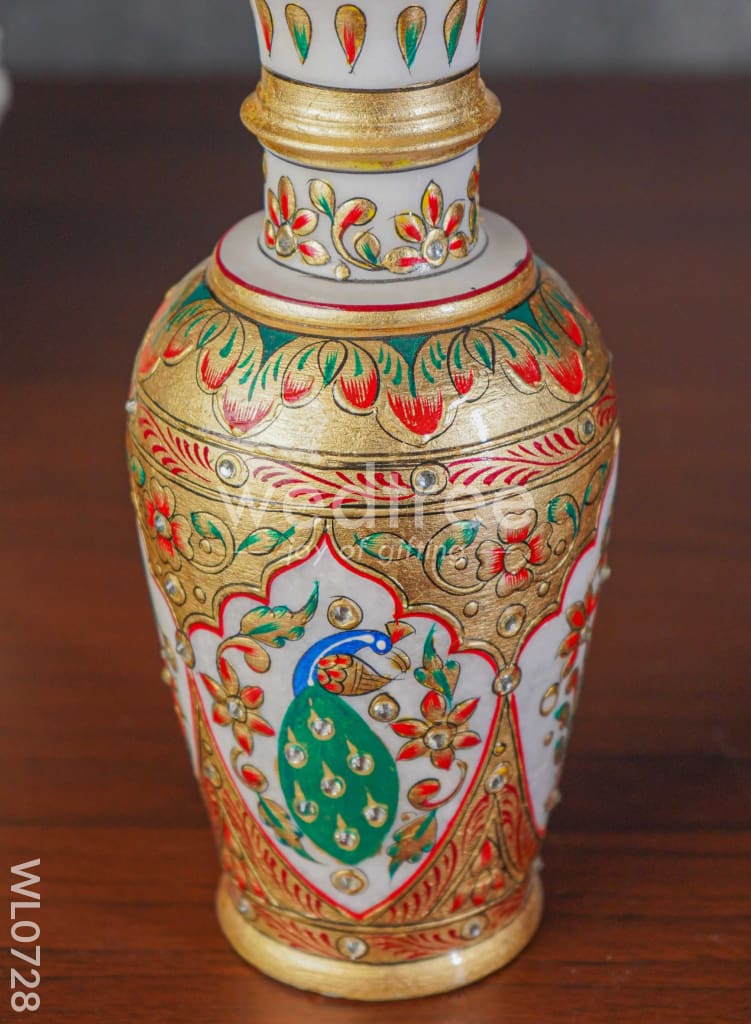 Marble flower vase 9 inch - WL0728