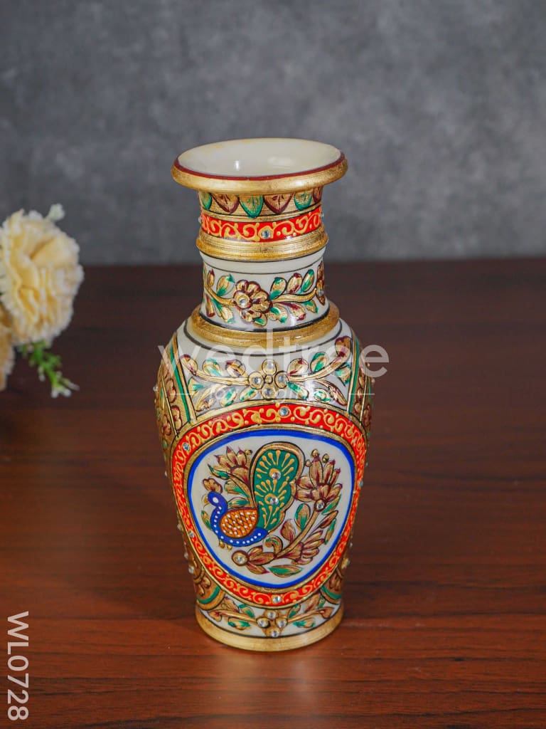 Marble flower vase 9 inch - WL0728