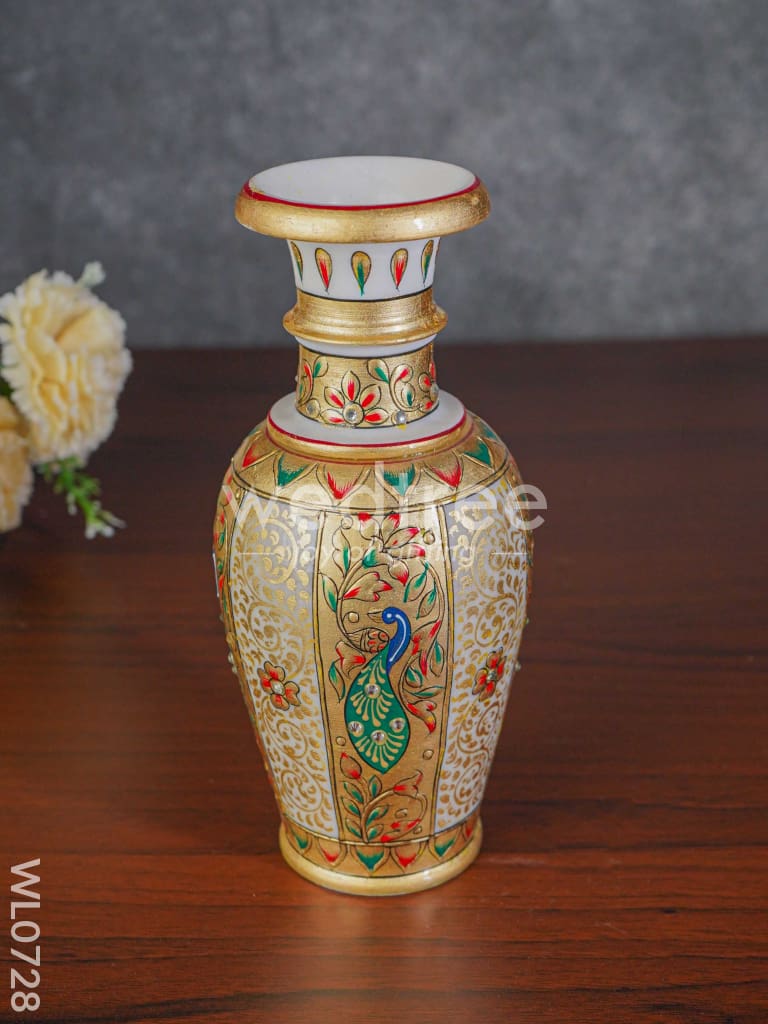 Marble flower vase 9 inch - WL0728