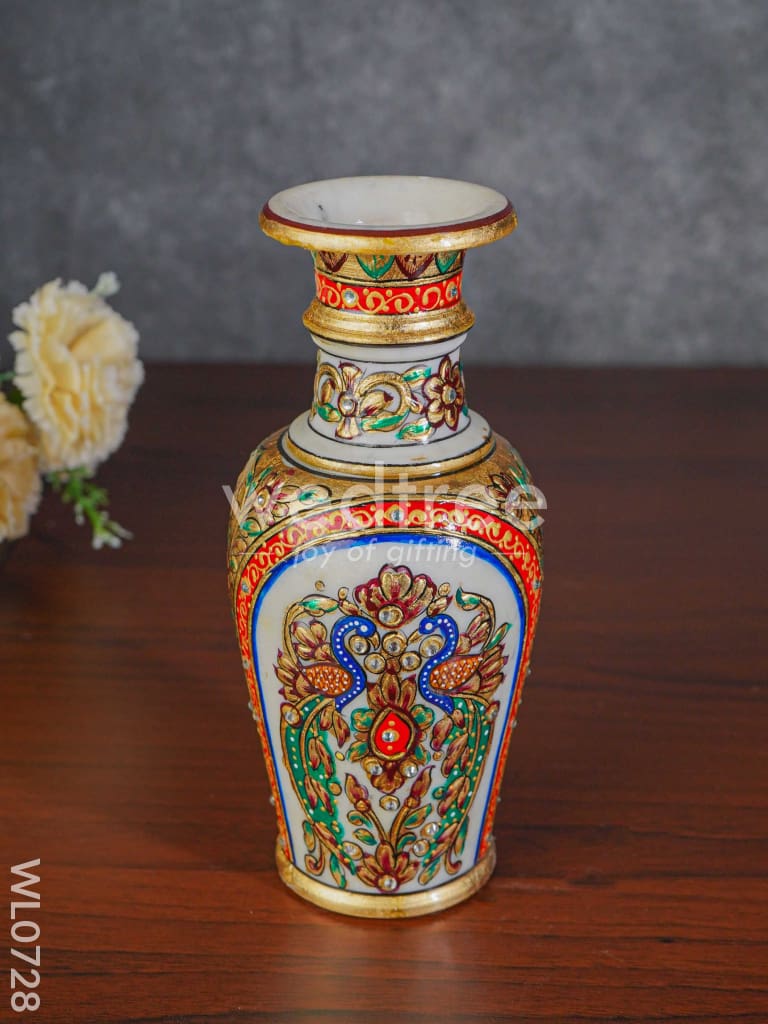 Marble flower vase 9 inch - WL0728