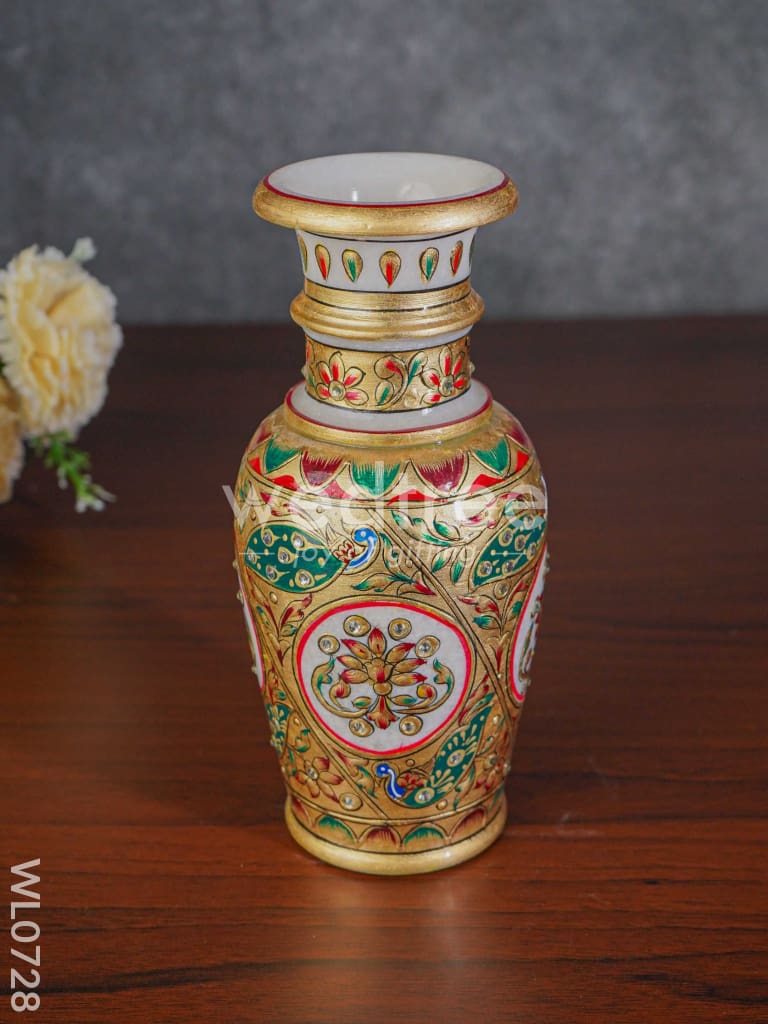 Marble flower vase 9 inch - WL0728