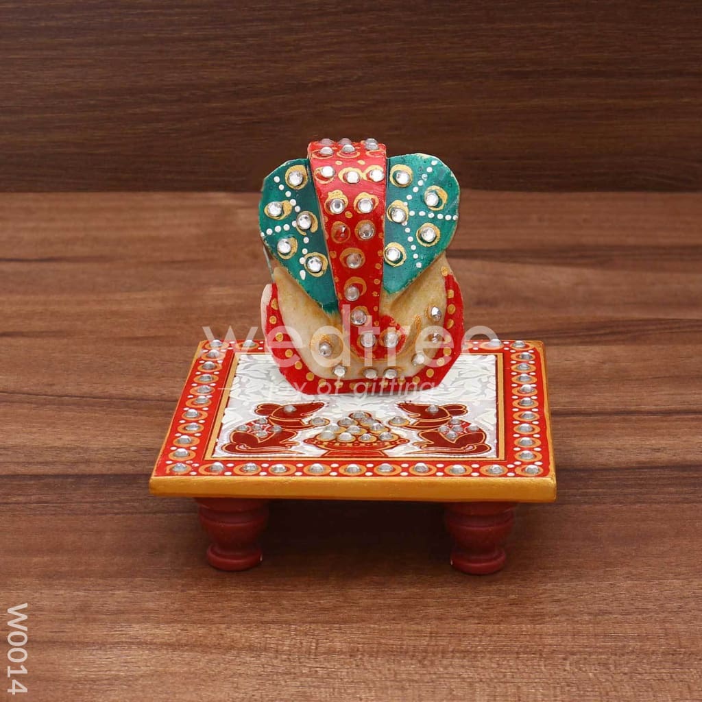 Marble Ganesha Chowki - W0014