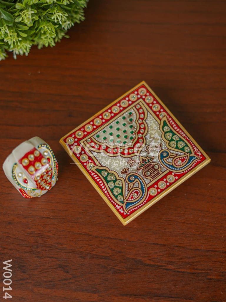 Marble Ganesha Chowki - W0014