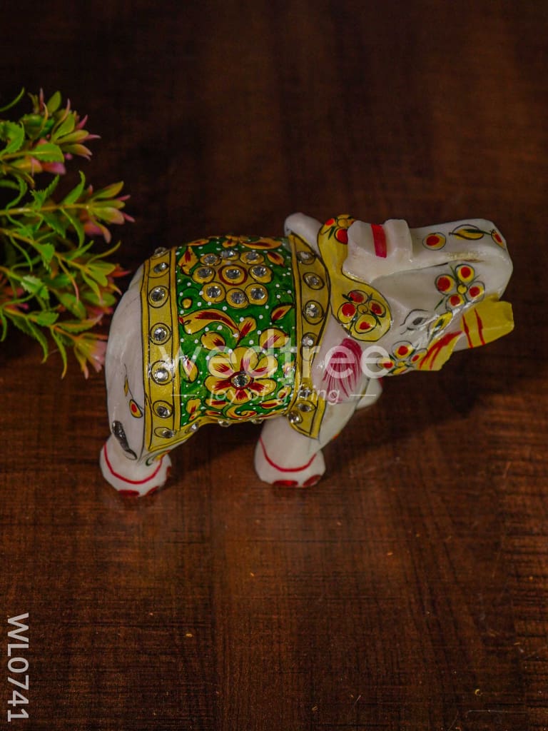 Marble hand painted elephant 6 inch - WL0741