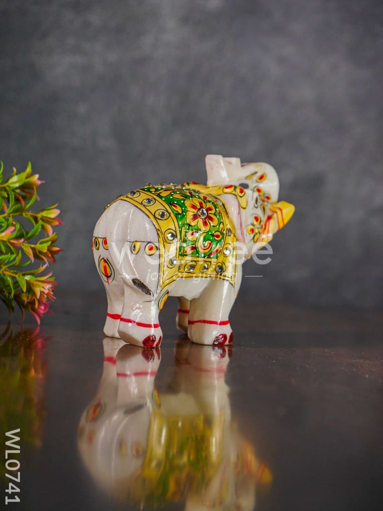 Marble hand painted elephant 6 inch - WL0741