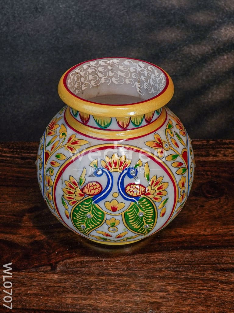 Marble hand painted pot - WL0707