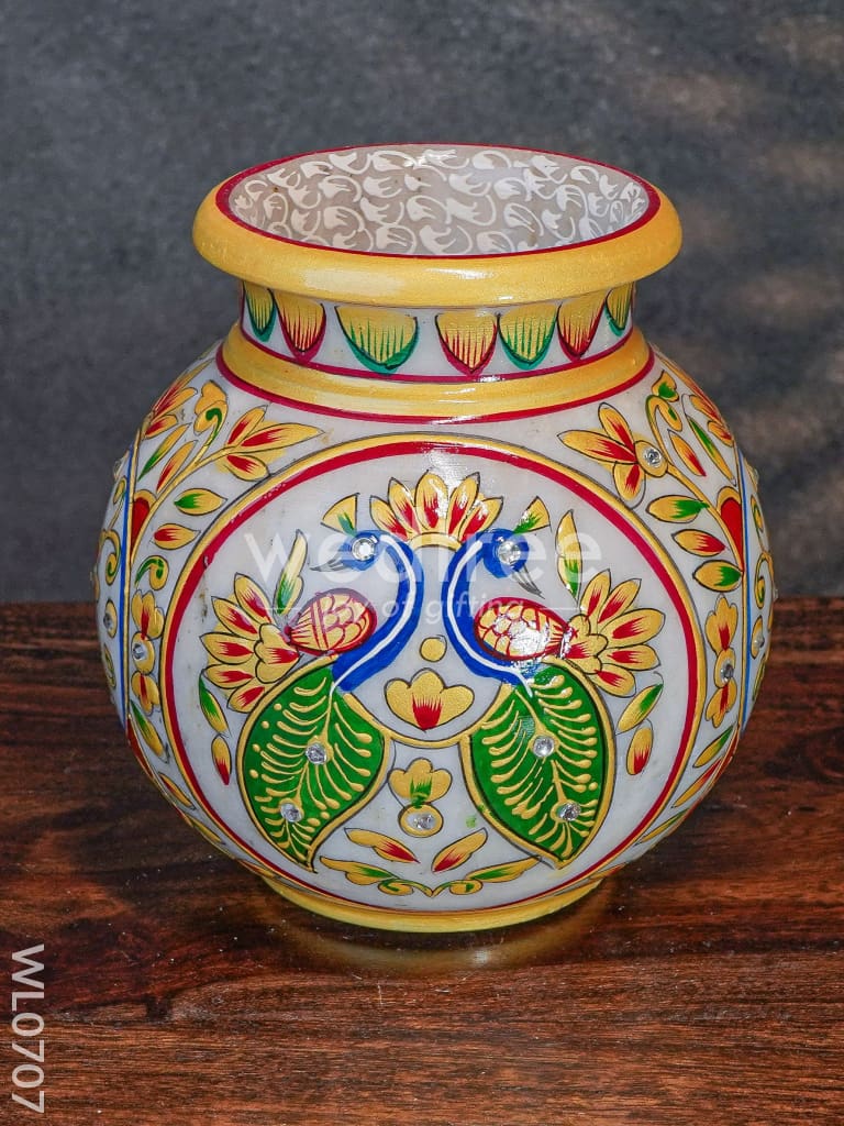 Marble hand painted pot - WL0707