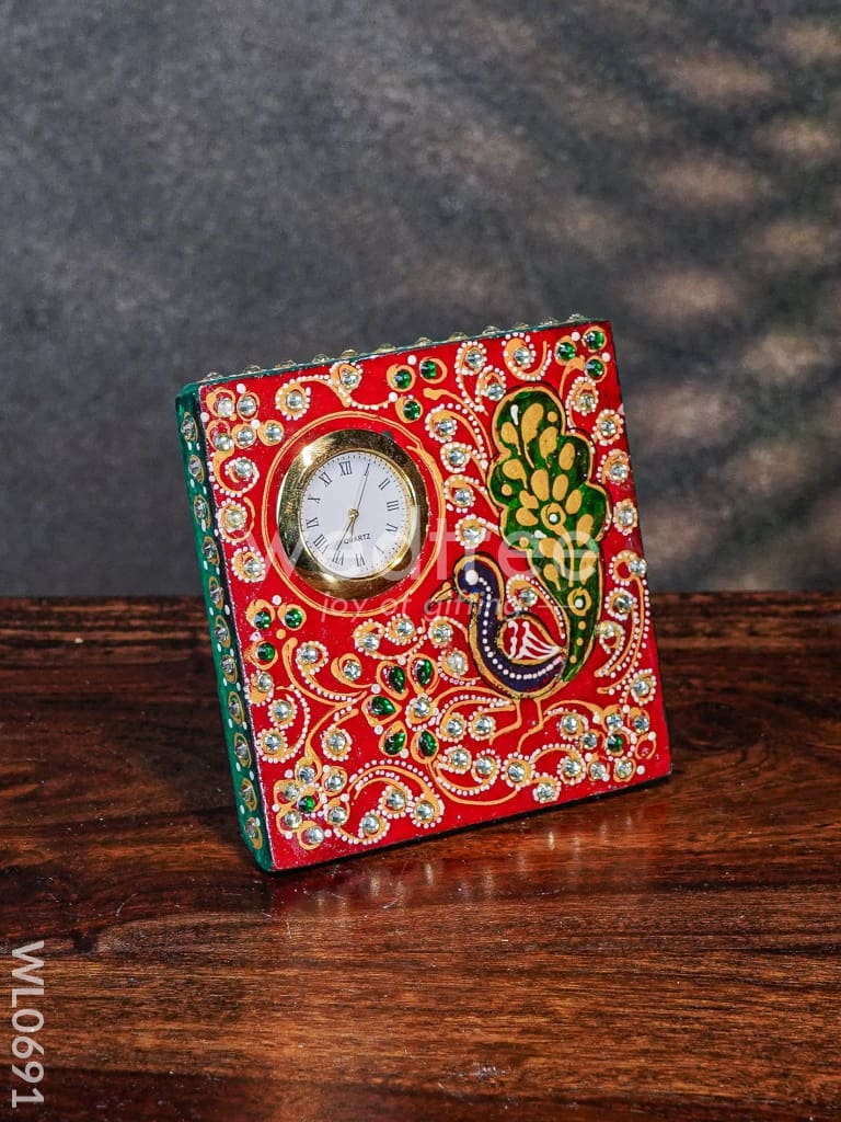 Marble hand painted square clock - WL0691