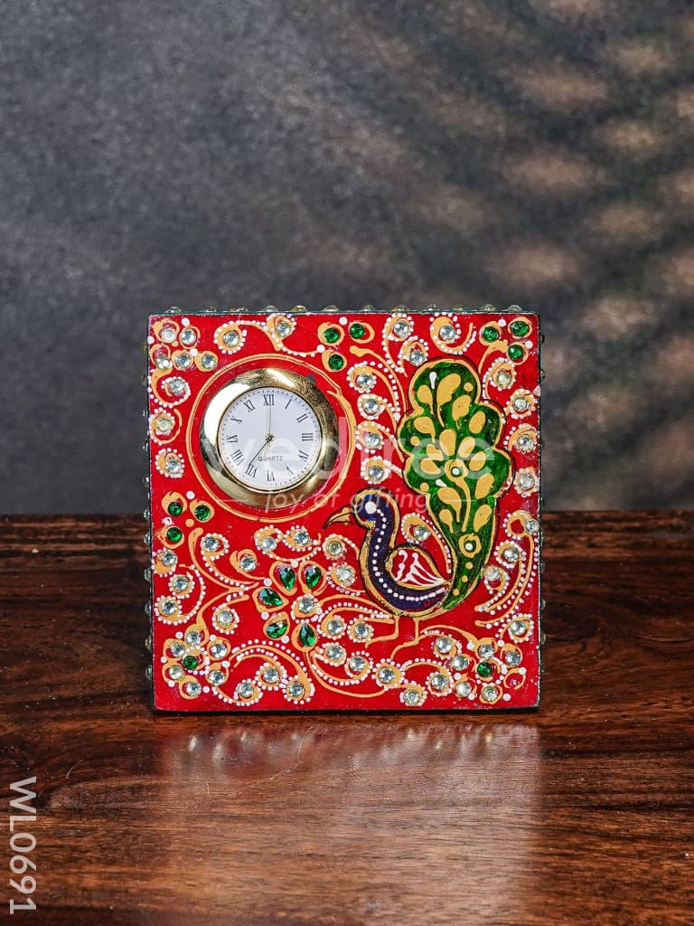 Marble hand painted square clock - WL0691