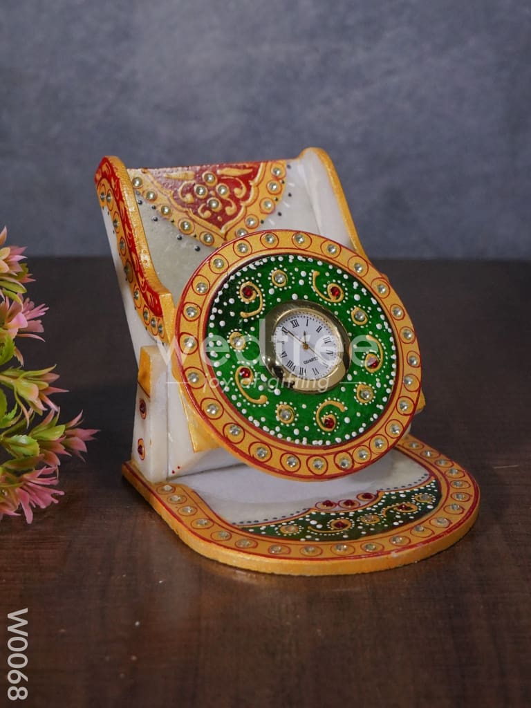 Marble Mobile Holder With Clock - W0068