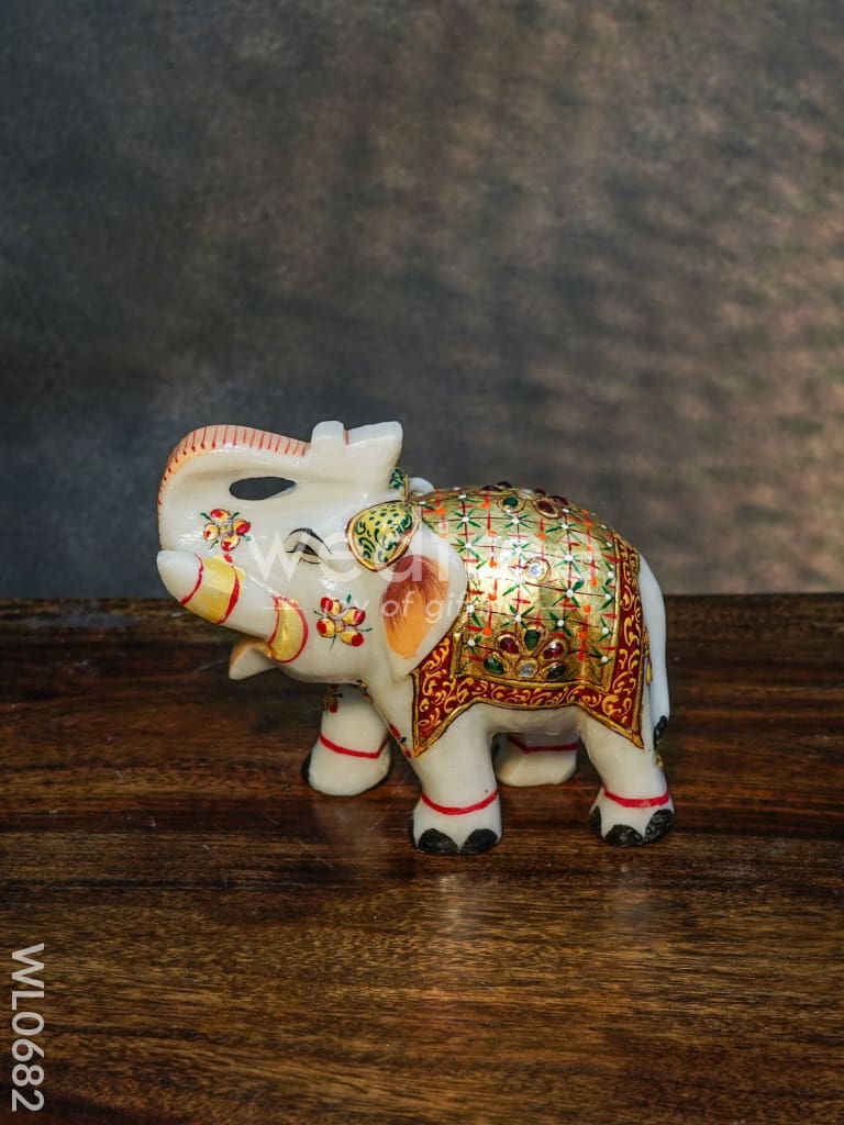 Marble painted elephant 4 inch