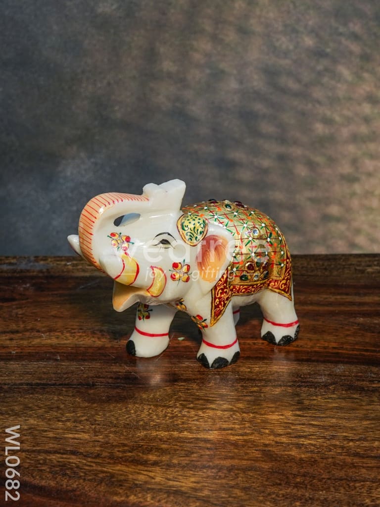 Marble painted elephant 4 inch