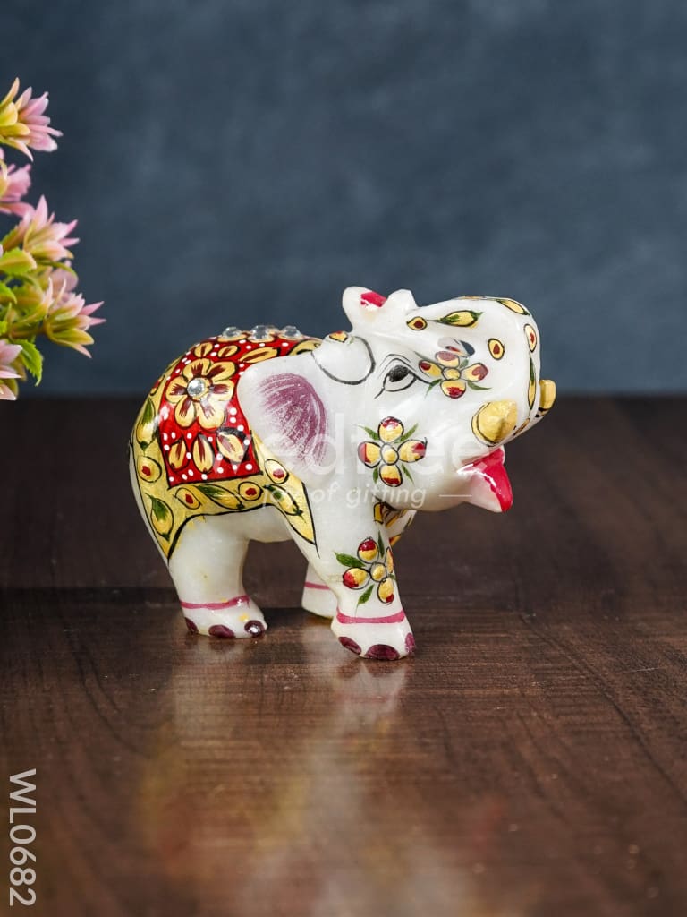 Marble painted elephant 4 inch