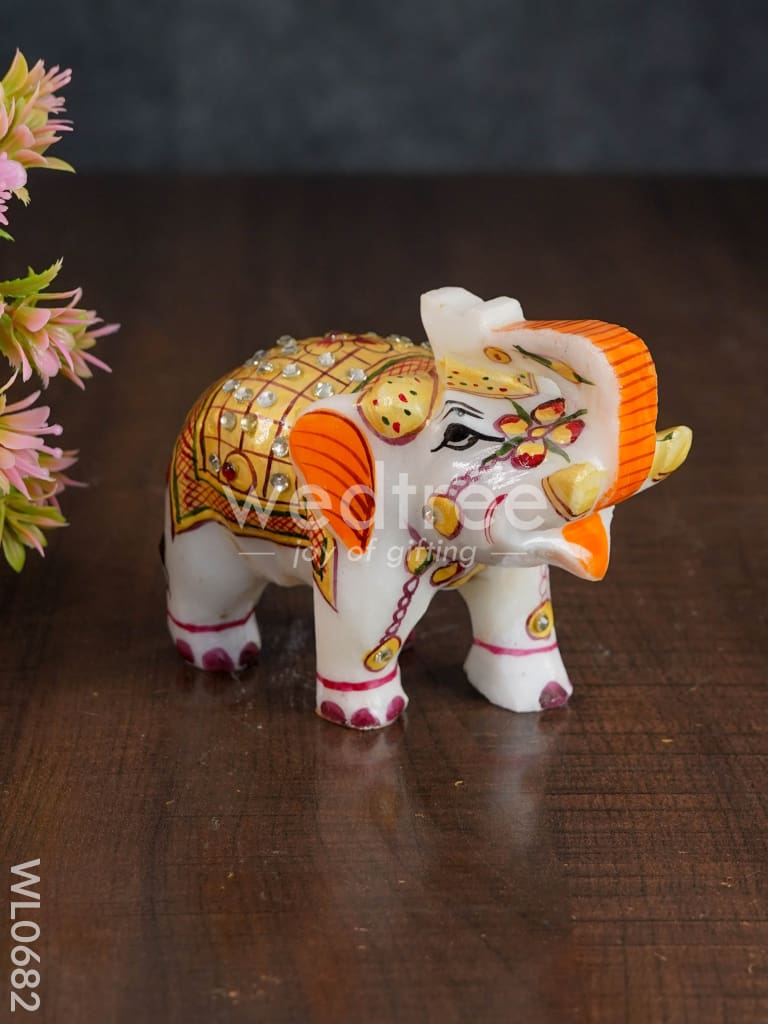 Marble painted elephant 4 inch