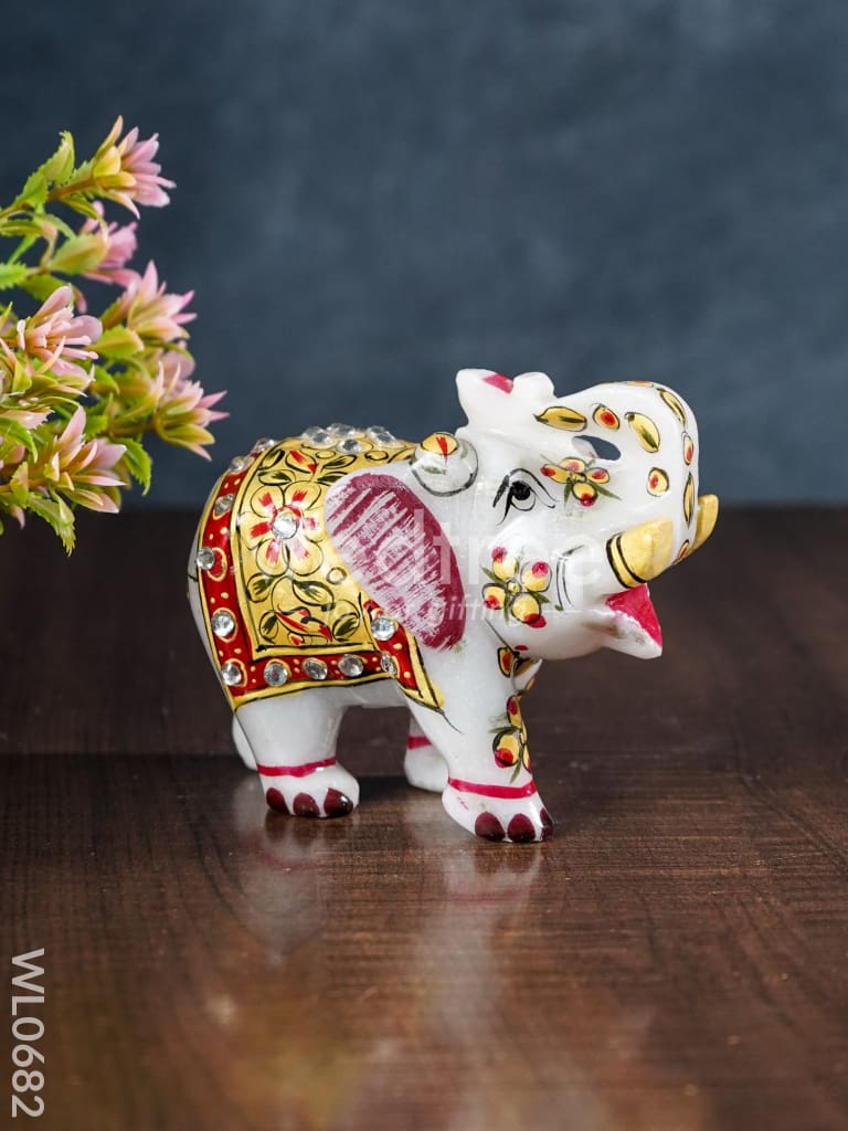 Marble painted elephant 4 inch