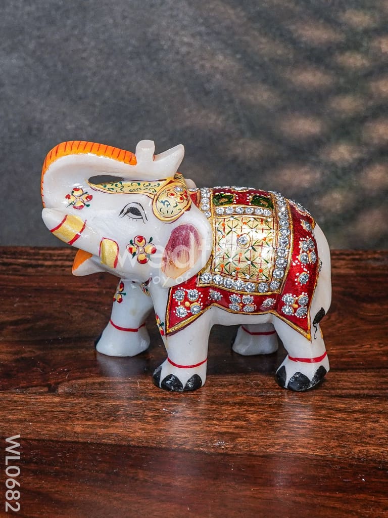 Marble painted elephant 4 inch